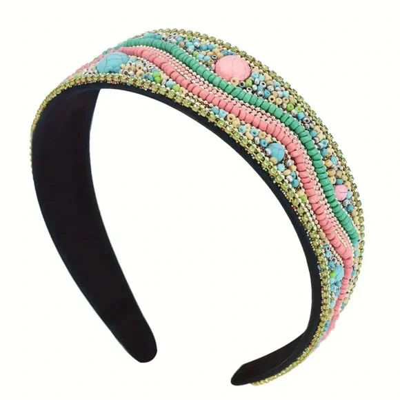 NEW Hand Beaded Headband - Picture 3 of 4